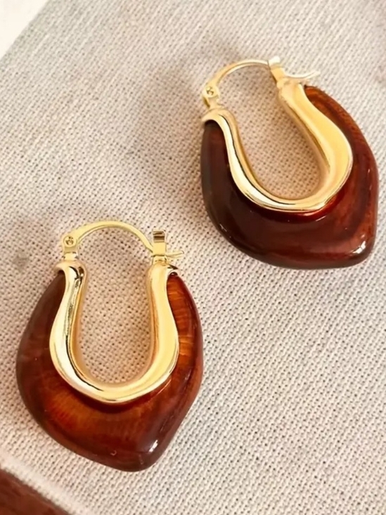 Jewelry - Gold-Trim Hoop Earrings